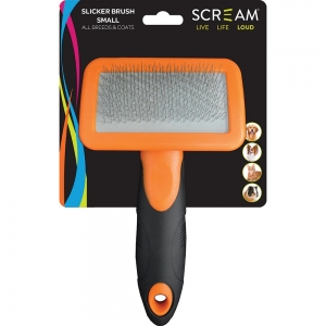 Scream SLICKER BRUSH Loud Orange - Small 17x9cm - Click for more info